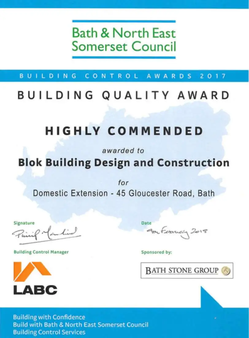 Bath & North East Somerset Council - Building Quality Award 2017